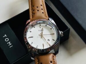 Tomi Brown Silver T0-98 Quartz Watch