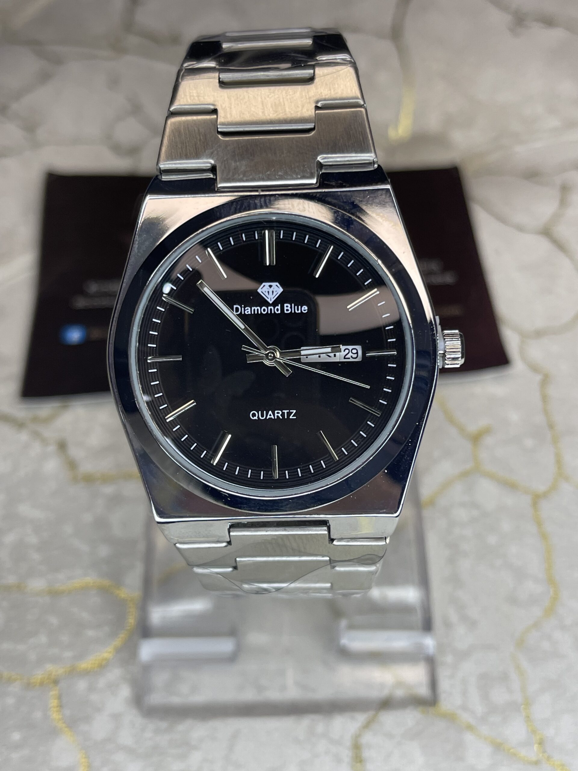 DB silver Black Plane Bezel Quartz Watch