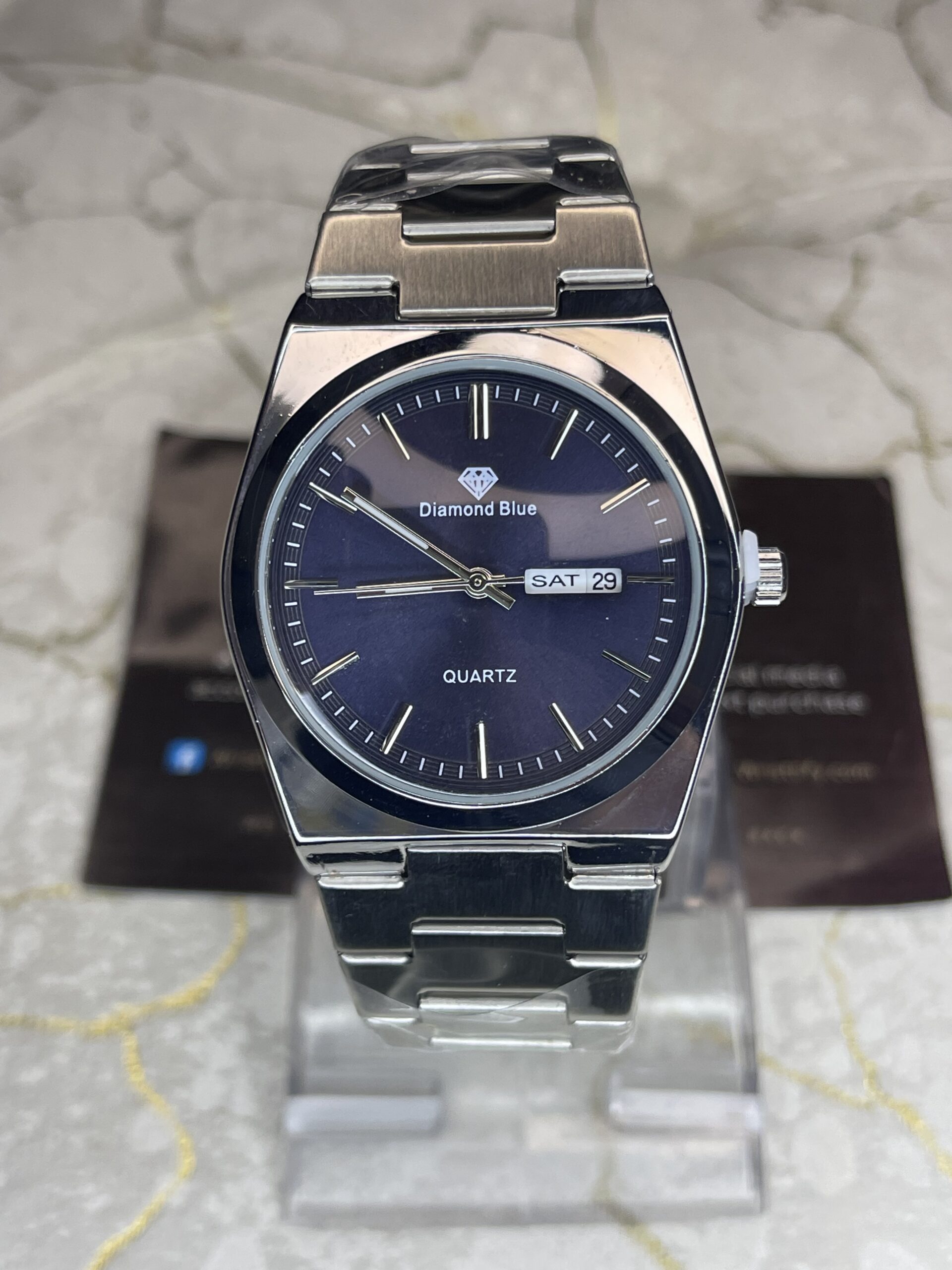 DB silver Saphire Plane Bezel Quartz Watch