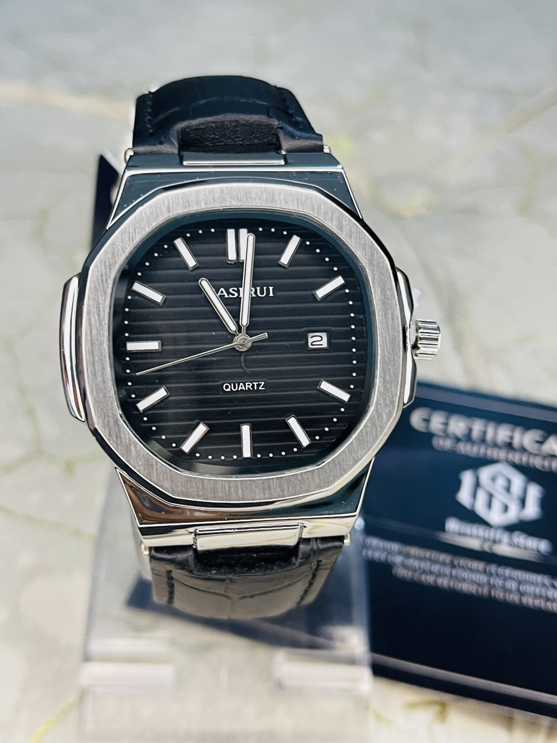 Black Silver Casiuri Nautilus Watch